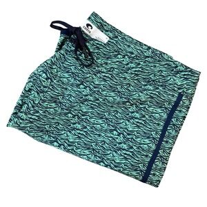 COSTA Board Shorts Mens 38 Green Wave Pattern Performance Swim Surf Trunks